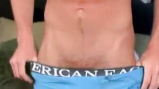 Hot straight Jake Woods masturbates and sprayed a mega cum shot