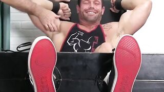 MaleFeetXXX.com - Hunk's laughter echoes during intense tickling