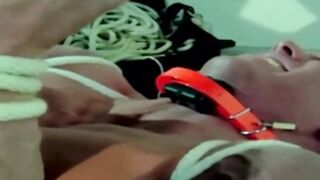 MuscleJockBound.com - Bondage gay's fingers and jerking off session during an intense