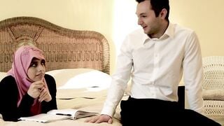 Stepdad gets to fuck his incredibly sexy Arab daughter here