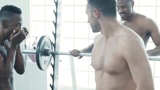 MaleNoir.com - Threesome interracial anal sex with handsome athletic gays fucking har