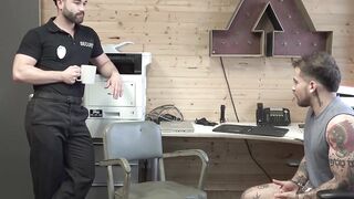 Perp Keith Foxxx devours the muscled officer and his hairy stepdads huge dicks Hoe 2