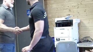 Perp Keith Foxxx devours the muscled officer and his hairy stepdads huge dicks Hoe 2