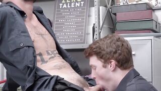 BoyPunish.com - Security officer's cock sucked and milked by twink