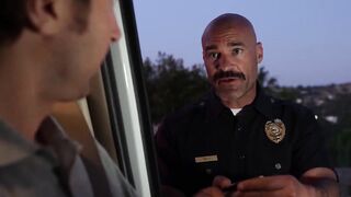 Officer Joshua Lewis licks pussy in a hardcore threesome session with hot Gal Ritchie