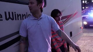 Officer Joshua Lewis licks pussy in a hardcore threesome session with hot Gal Ritchie