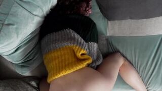 Gorgeous brunette Arden Tate fingers her delicious pussy while orgasming non stop