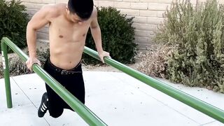 Newcomer Zed Sheng tugs his cock in this interview video