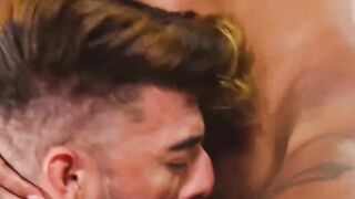 Muscular guy Guto Abravanel serves creamy deepthroat in a rough anal sex session with