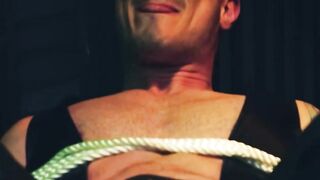 Derek Kage takes a huge cock in his mouth and extremely ass fucked by two hunks