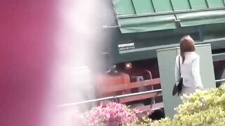NipponPissTV.com - Japanese teenie soaking herself up with warm pee outdoors