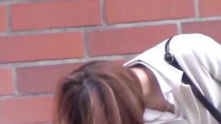 NipponPissTV.com - Japanese teenie soaking herself up with warm pee outdoors