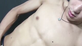 BoyzJapan.com - Good looking Japanese twink plays with hairy cock solo