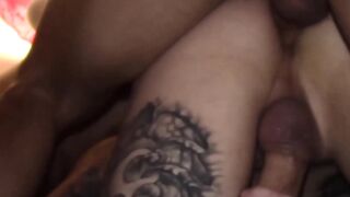 Horny inked hunk banged hard and fast from behind