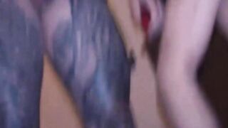Long haired stud gets penetrated by a lot of enormous dicks