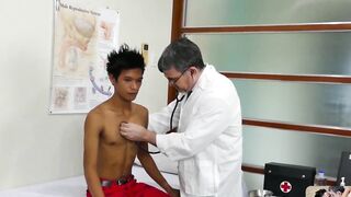 PinoyBoys.com - Doctor Daddy measures twink patient's ass with his hard cock