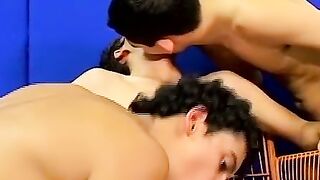 Homosexual butt buddies have an amazing anal threesome