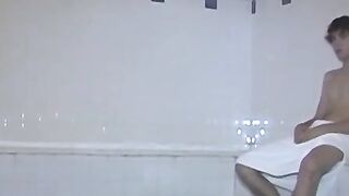 Gorgeous twink Tyler Berke dick sucked before voyeur fucking