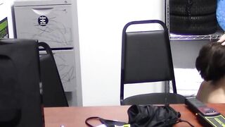 Natalie Porkman facialized after fucking with security guard