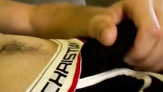 TwinkUndie.com - Cute young man's hot panties tug and powerful cumshot