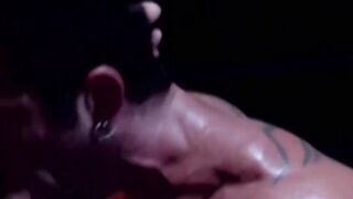 MuscleJockBound.com - Pierced wrestler's mutual blowjob leads to a cum spray in a rou