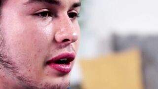 NextDoorXXX.com - Sensual young homo tugs big cock slowly until he cums in a hot solo