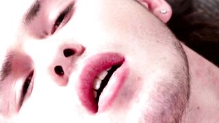 NextDoorXXX.com - Sensual young homo tugs big cock slowly until he cums in a hot solo