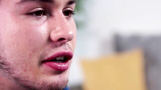 NextDoorXXX.com - Sensual young homo tugs big cock slowly until he cums in a hot solo