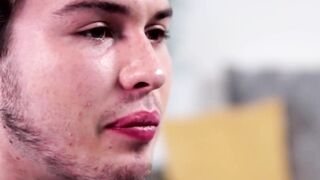 NextDoorXXX.com - Sensual young homo tugs big cock slowly until he cums in a hot solo