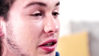 NextDoorXXX.com - Sensual young homo tugs big cock slowly until he cums in a hot solo