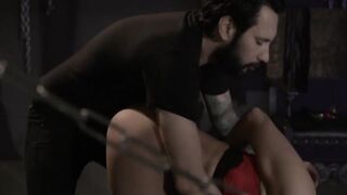 Little bitch enjoys the dark side of sex with her new fucker