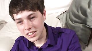 Young Dustin inserted a butt plug into his virgin asshole before jacking his cock