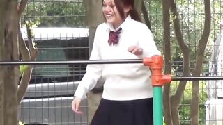 NipponPissTV.com - Classy Japanese redhead finds a secret place to pee outdoors