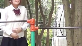 NipponPissTV.com - Classy Japanese redhead finds a secret place to pee outdoors