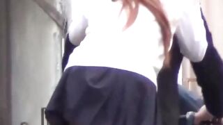 NipponPissTV.com - Classy Japanese redhead finds a secret place to pee outdoors