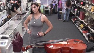 Good looking vixen sells cello and fucks for extra cash