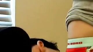 TwinkUndie.com - Assfucked twink's cum blast through his sexy panties