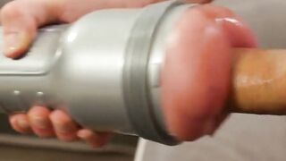 BoysHD.com - Young man is desperate to release his load using fleshlight for relief