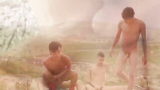 BoysHD.com - Twinks enjoy bareback foursome in nature after intense face fucking sess