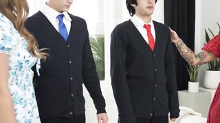MILFs Skylar Snow and Payton Preslee swap their stepsons before school