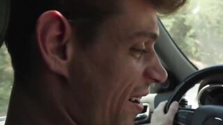 Babes hitchhiking with shemale dick out