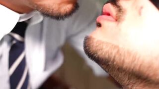 Handsome Asian top Hiroya performs an edging session before fucking his lover