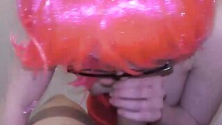Miss Pink got a cum in mouth after a blowjob and deepthroat on Rule Mans cock