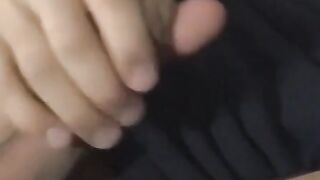 Young Blair Mason cum sprayed after jerking off in threesome