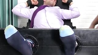 MaleFeetXXX.com - Businessman's body and feet tickled without mercy