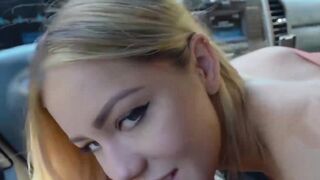 Daughter sucking stepdad off after a long drive with him