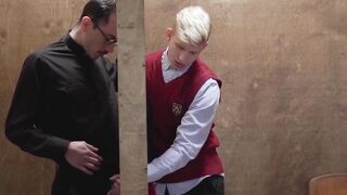 FatherXXX.com - Twink's wet blowjob leads to a raw, religious experience with a horny