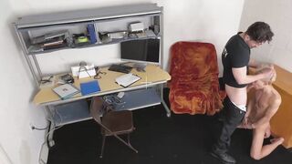 Hunk officer Papi Marcos disciplines cute Ander Wolfson by ass pounding him