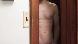 IncestGay.com - Cute curly stud swallows cum from a huge dick
