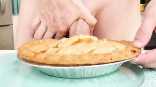 I caught Alex Jett fucking a pie so I let him fuck my even more delicious pussy